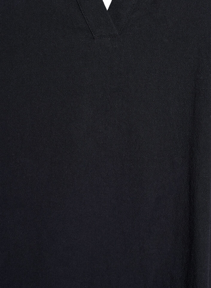 Tunic met V-hals en ruchesdetails, Zwart, Packshot image number 2