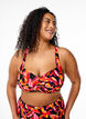 Gewatteerde bikinitop met print, Rood, Model image number 0