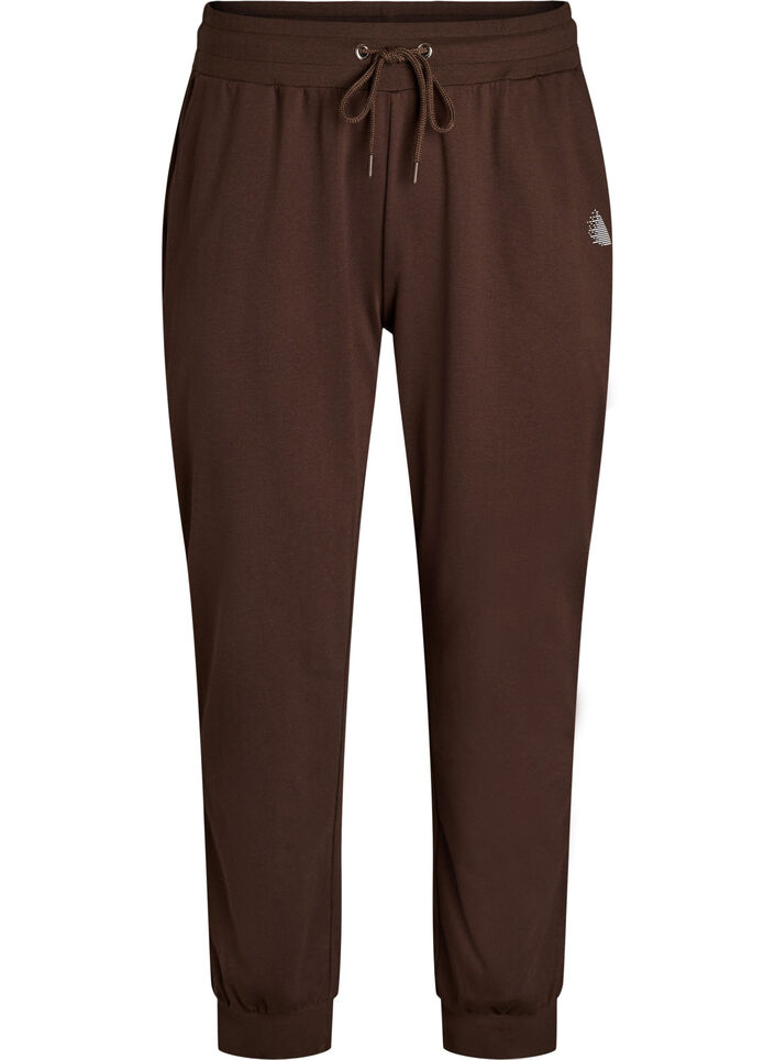 Losse trainingsbroek met zakken, Bruin, Packshot image number 0