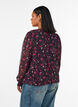 Chiffon blouse met bloemenprint en sheer mouwen, Zwart, Model image number 2