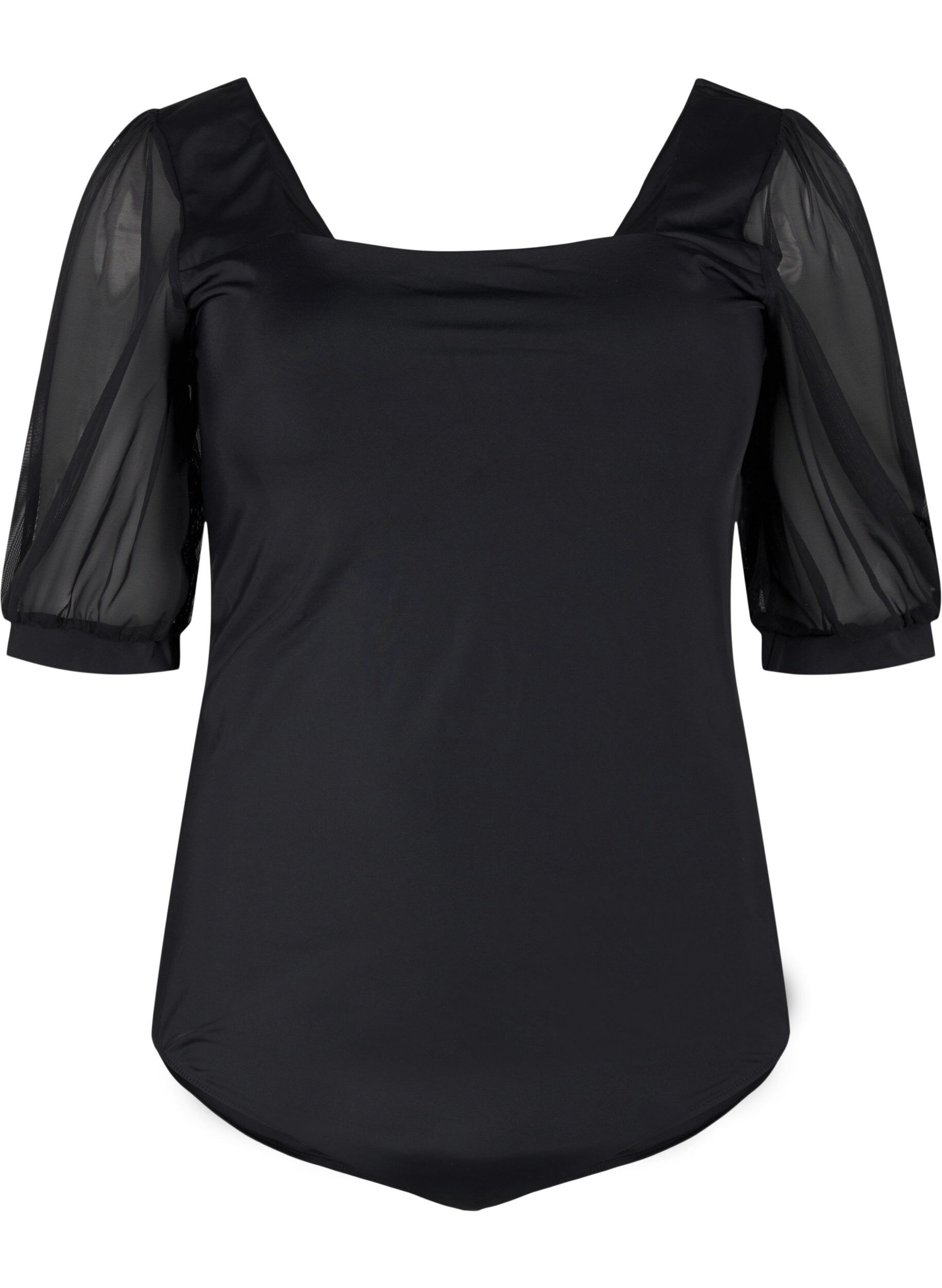 ZizziBadpak met korte mesh mouwen, Black, Packshot image number 0