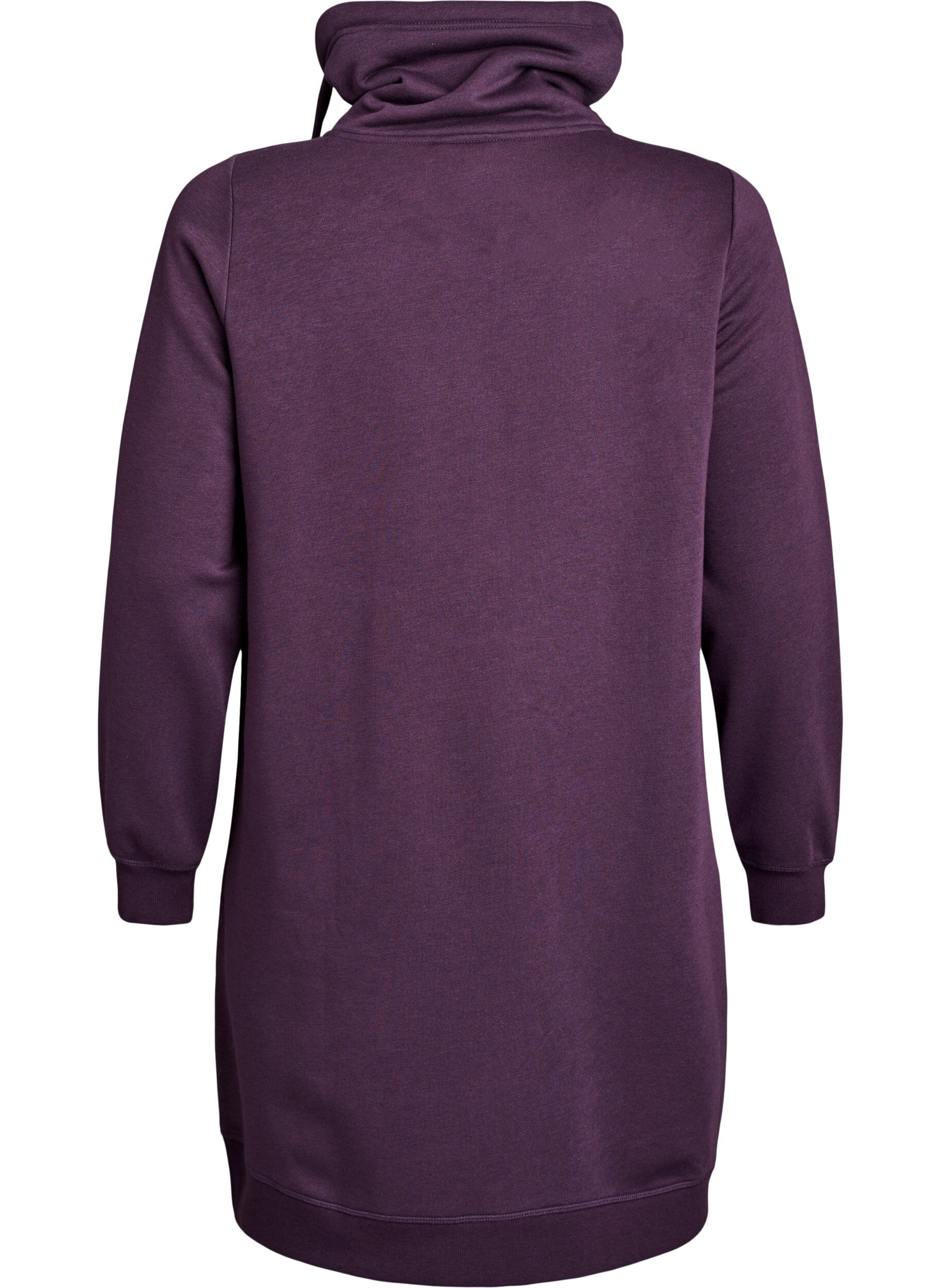 ZizziKort sweatshirt jurk met hoge kraag en zakken, Paars, Packshot image number 1