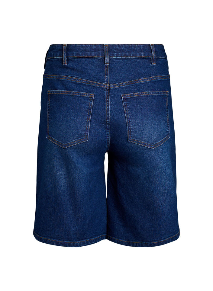FLASH - Losse denim shorts met hoge taille, Blauw, Packshot image number 1