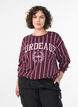 Sweatshirt met strepen en tekstprint, Rood, Model image number 0