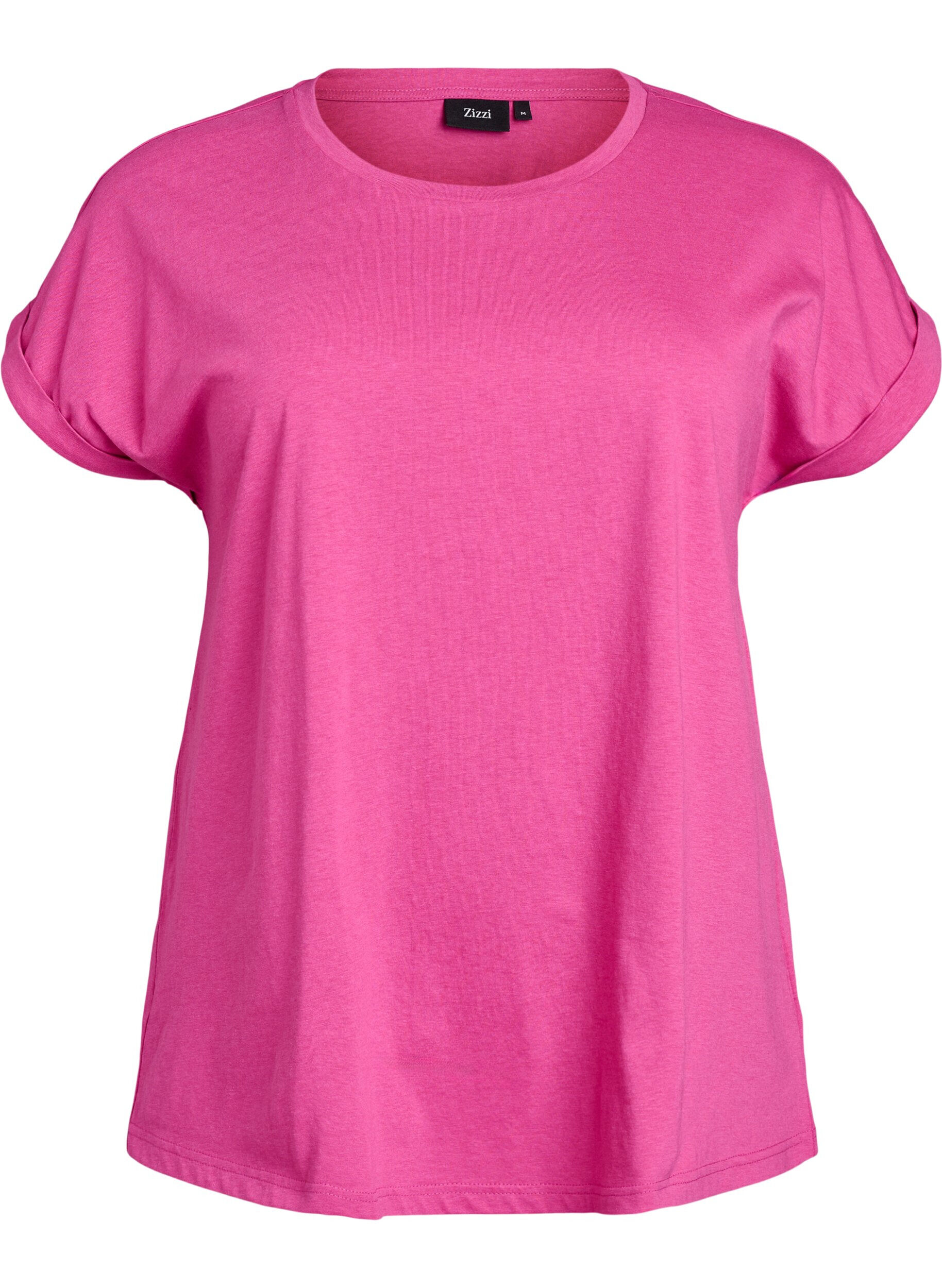 ZizziT-shirt met korte mouwen van katoenmix, Roze, Packshot image number 0