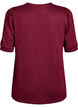 Blouse met knoopdetail en korte pofmouwen, Donker Bordeaux, Packshot image number 1