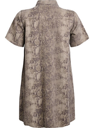 ZizziKorte denim overhemdjurk met slangenprint, Light Snake AOP, Packshot image number 1