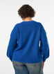 Geribde cardigan met knopen, Blauw, Model image number 2