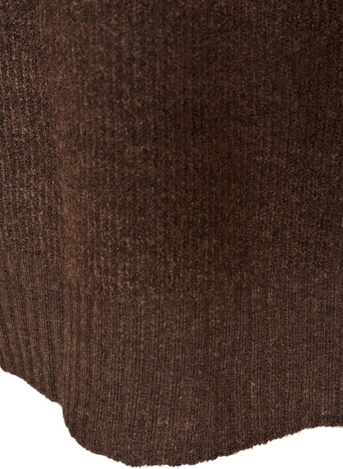 Losse gebreide trui met coltrui, Bruin, Packshot image number 3