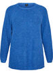 Gebreide trui met een diagonaal patroon en raglanmouwen, Blauw, Packshot image number 0