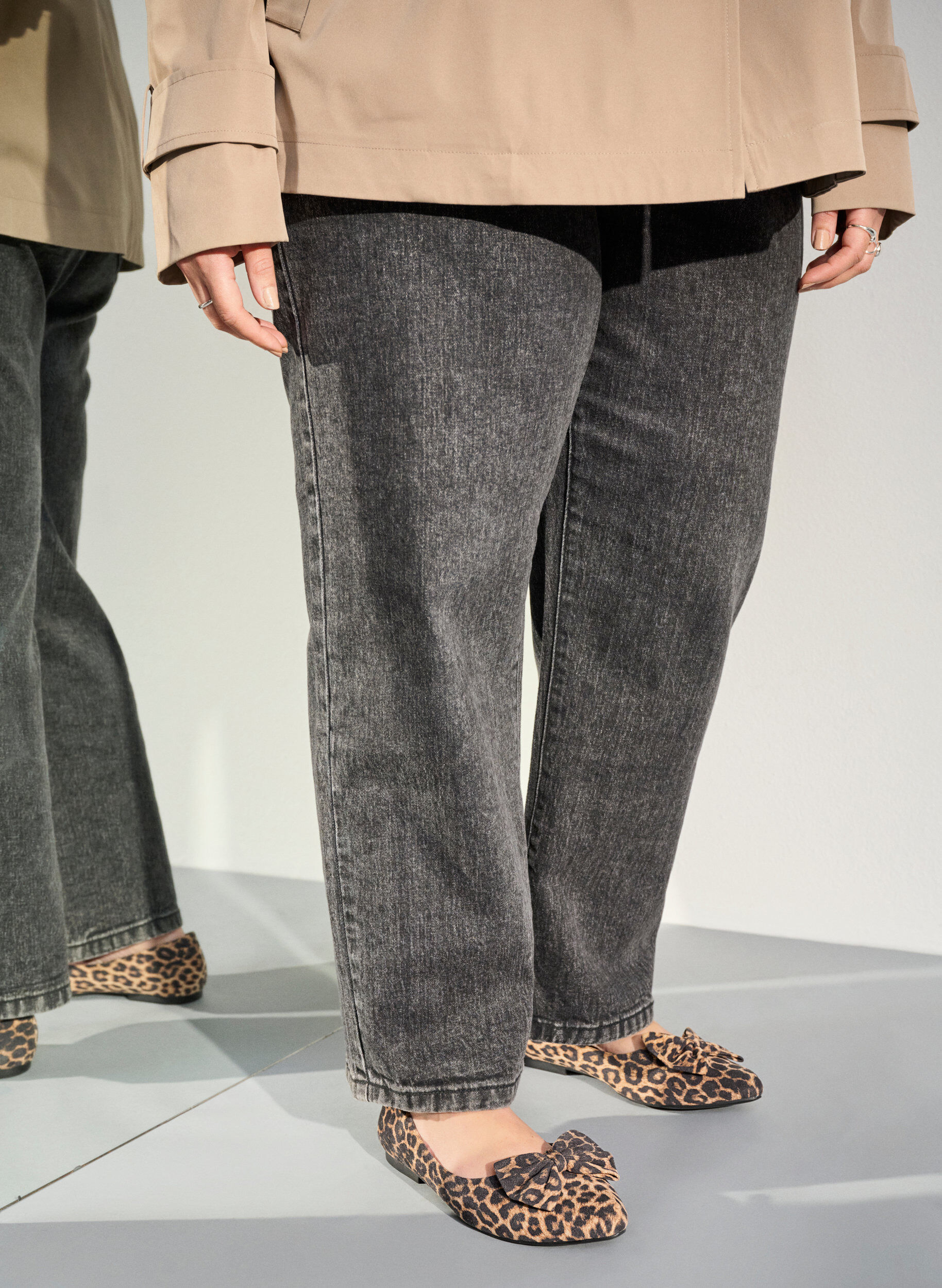 ZizziWide fit - Ballerina pumps met een strik, Bruin, Image image number 0