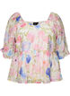 Blouse en lyocell &agrave; imprim&eacute; floral et d&eacute;collet&eacute; en c&oelig;ur, Blanc, Packshot image number 0