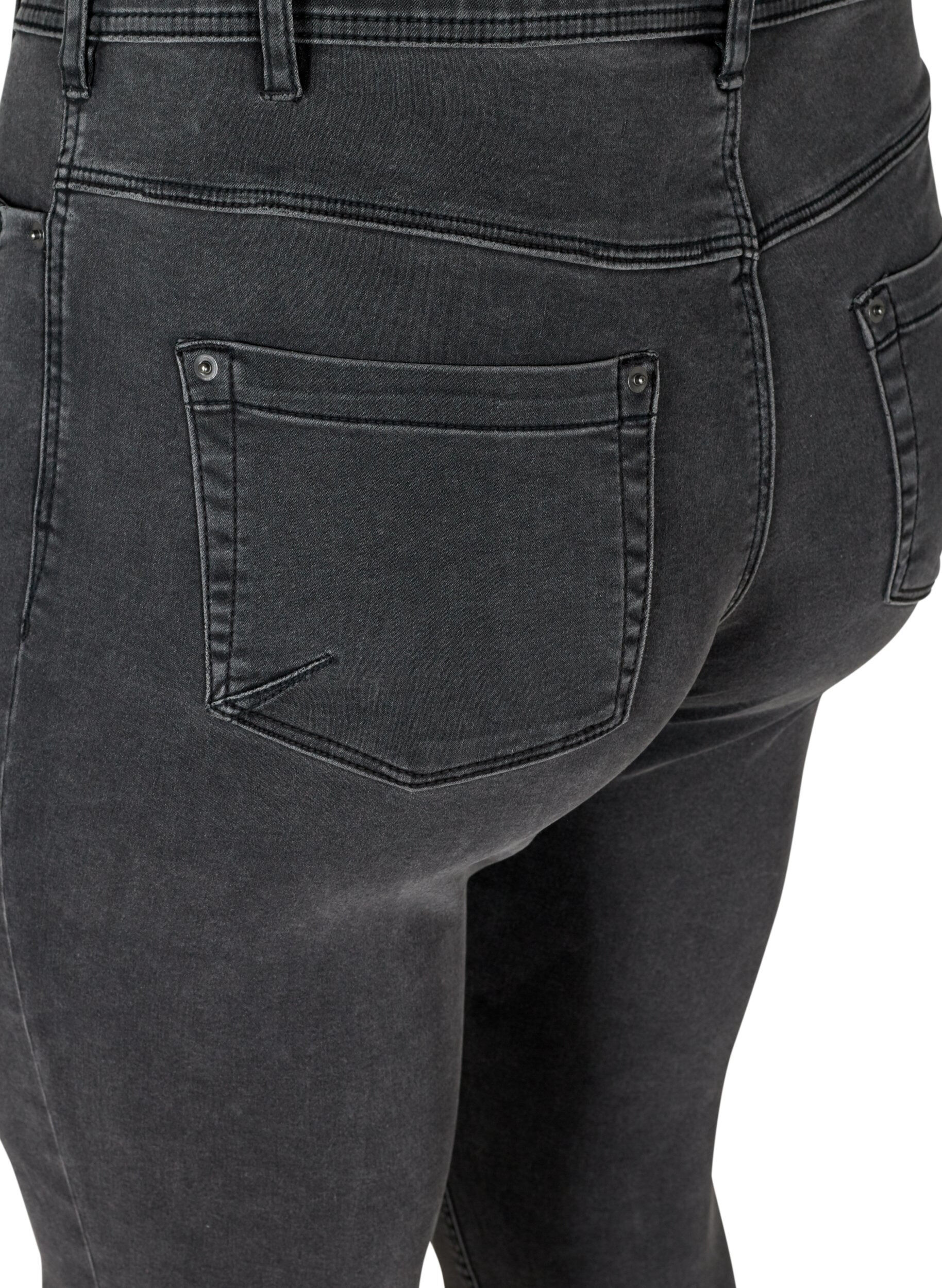 ZizziCropped Amy jeans met rits, Grijs, Packshot image number 3