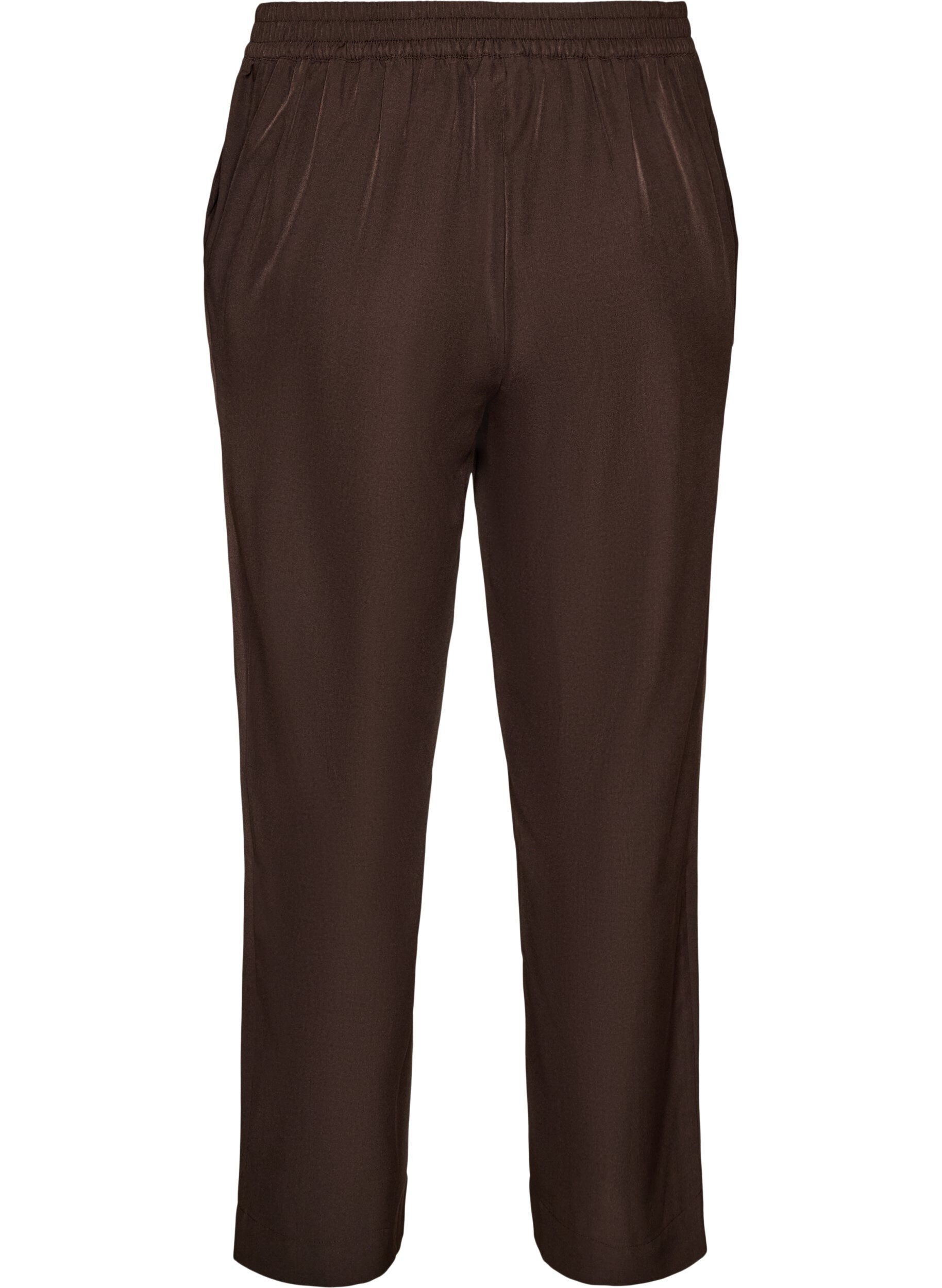 ZizziLosse broek met zakken, Bruin, Packshot image number 1