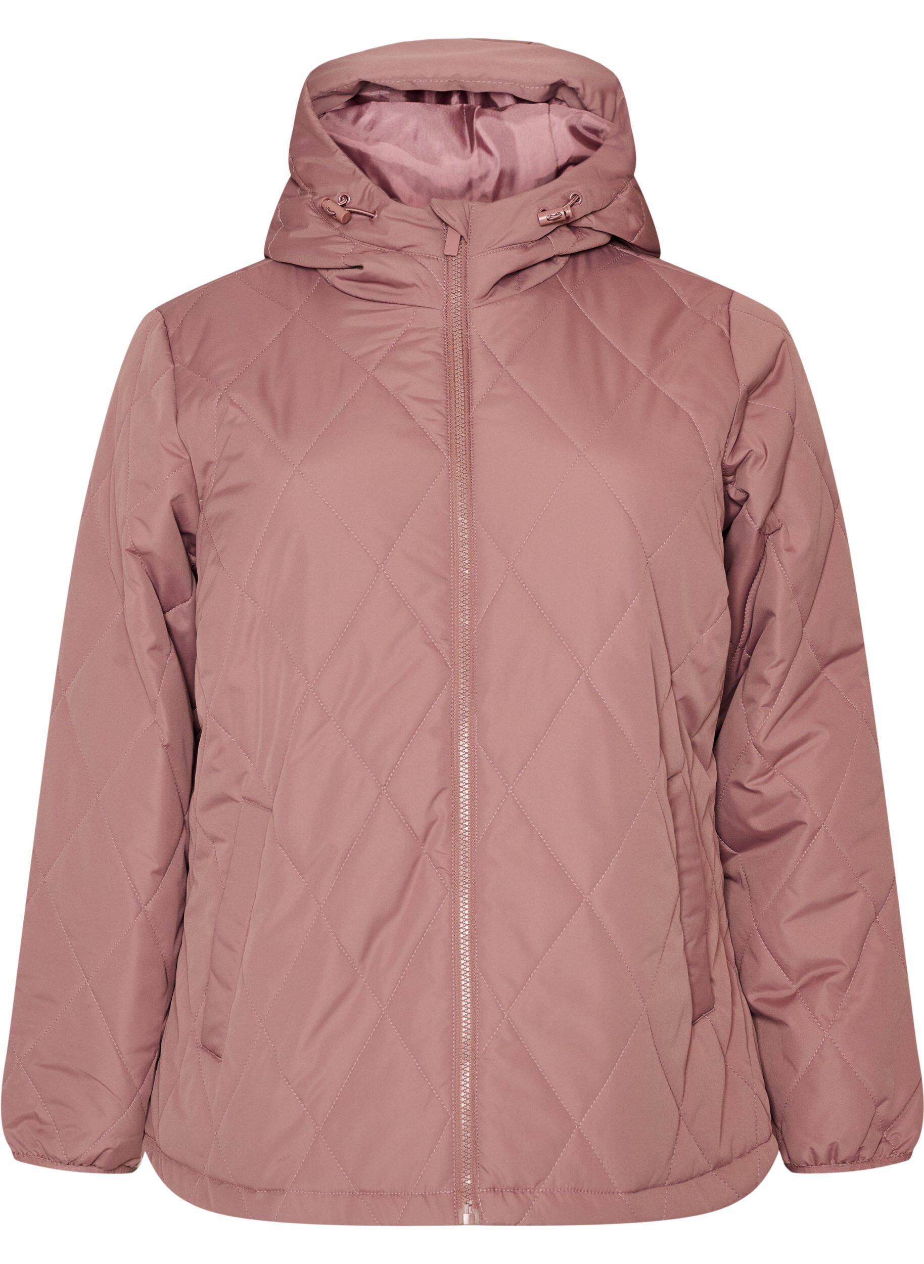 ZizziLicht gewatteerd jack met diamant-quilt, Roze, Packshot image number 0