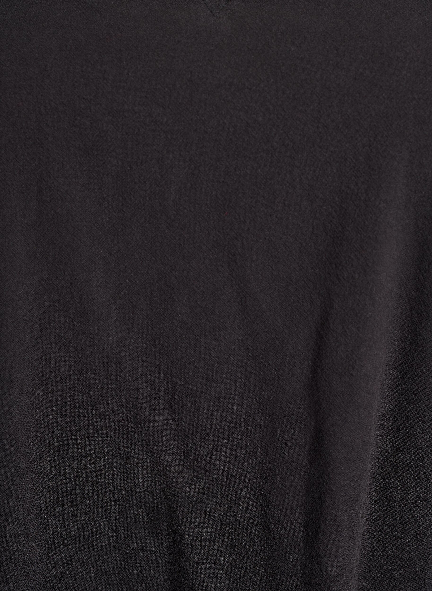 ZizziKorte katoenen jurk met V-hals, Zwart, Packshot image number 2