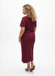 Maxi jurk in jersey met korte mouwen, Donker Bordeaux, Model image number 1