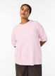 Gebreide blouse met korte mouwen, Roze, Model image number 0