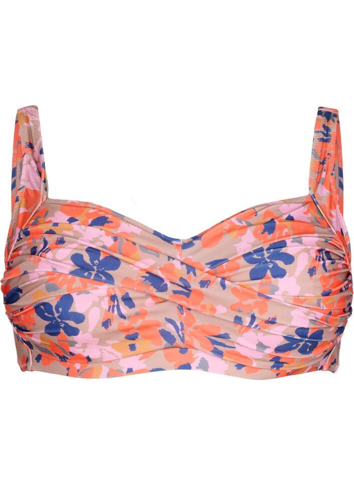 Bedrukte bikinitop, Retro Flower, Packshot image number 0