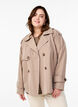 Korte trenchcoat met klassieke details, Grijs, Model image number 0