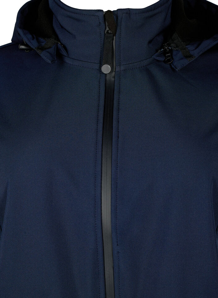 Softshell jas met afneembare capuchon, Blauw, Packshot image number 2