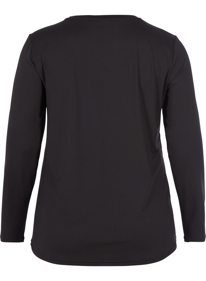 Sportblouse met lange mouwen, Zwart, Packshot image number 1