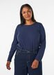Basic jerseyblouse met lange mouwen, Blauw, Model image number 0