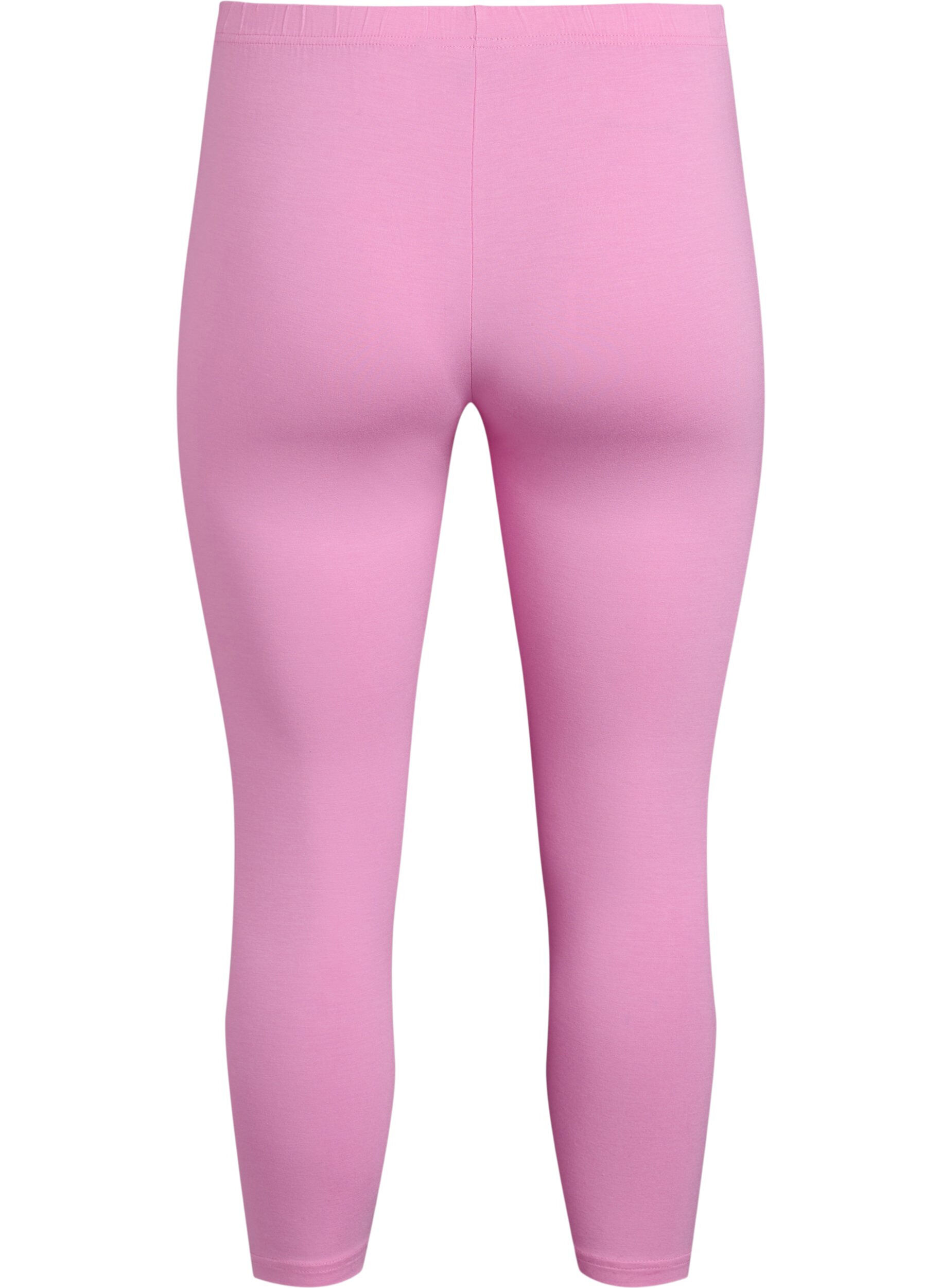 ZizziBasic 3/4-legging in viscose, Roze, Packshot image number 1