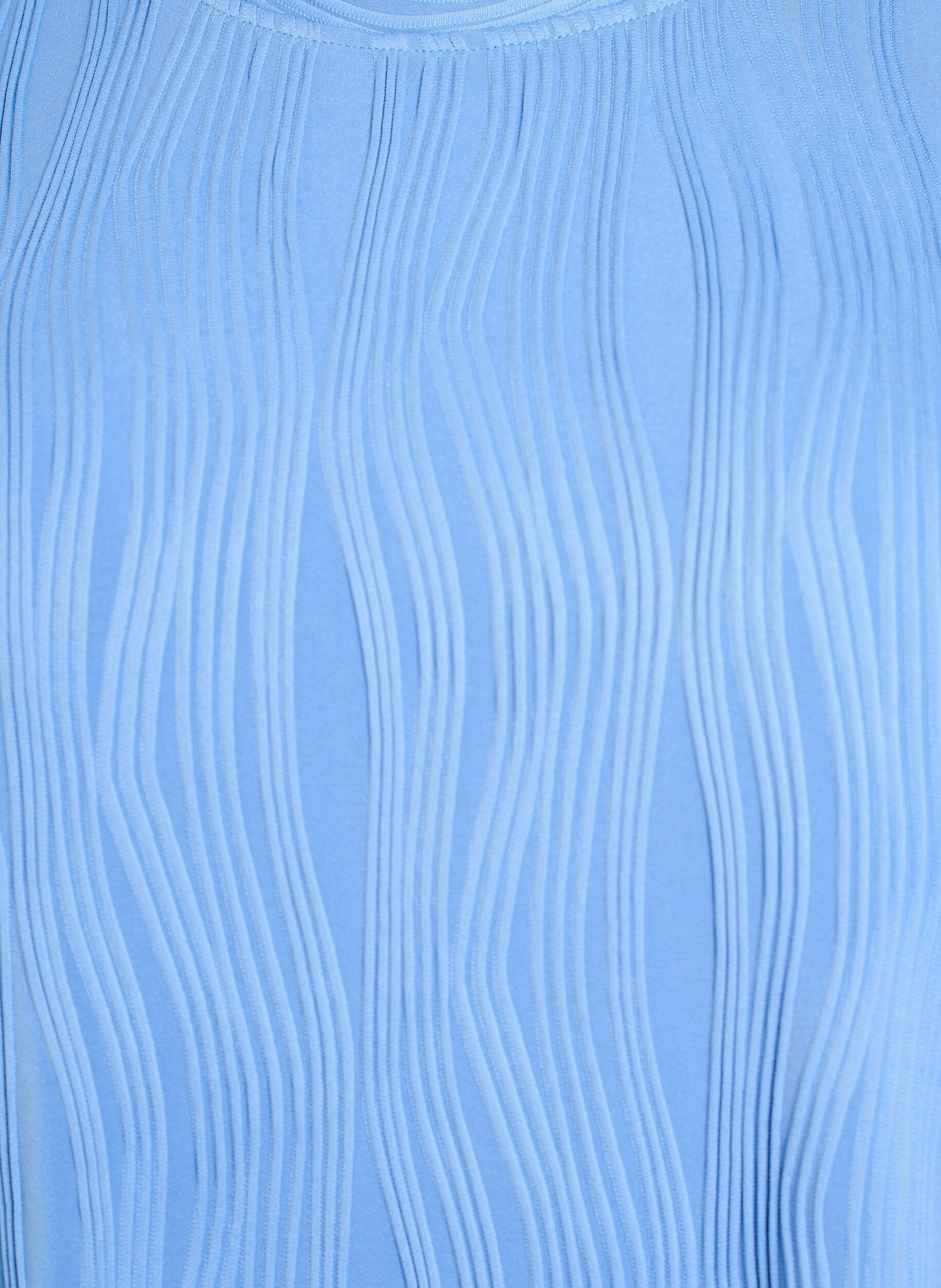 ZizziBlouse met korte mouwen en een golvende textuur, Blauw, Packshot image number 2