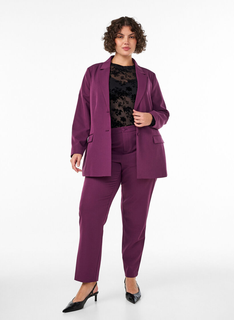 Klassieke blazer met knoopsluiting, Paars, Model image number 1