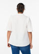 Blouse in katoen mousseline met broderie anglaise en 1/2 mouwen, Wit, Model image number 2