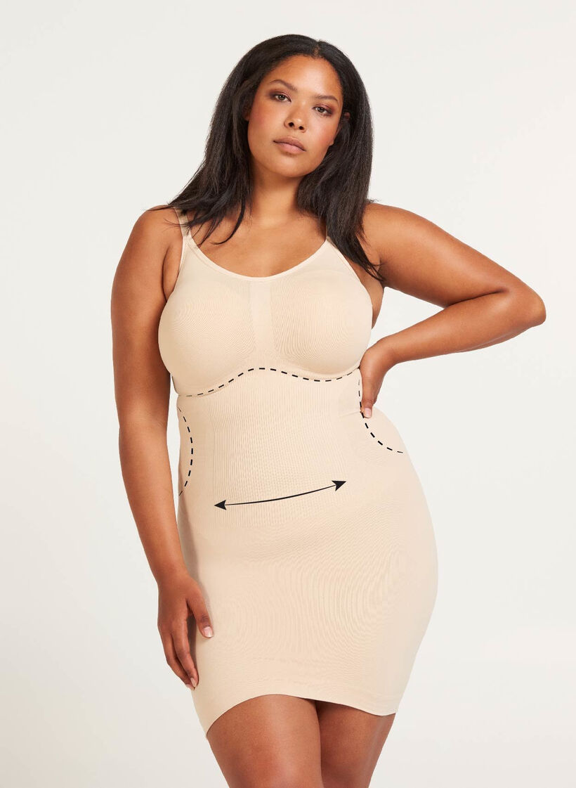 Shapewear jurk met dunne bandjes, Nude, Model