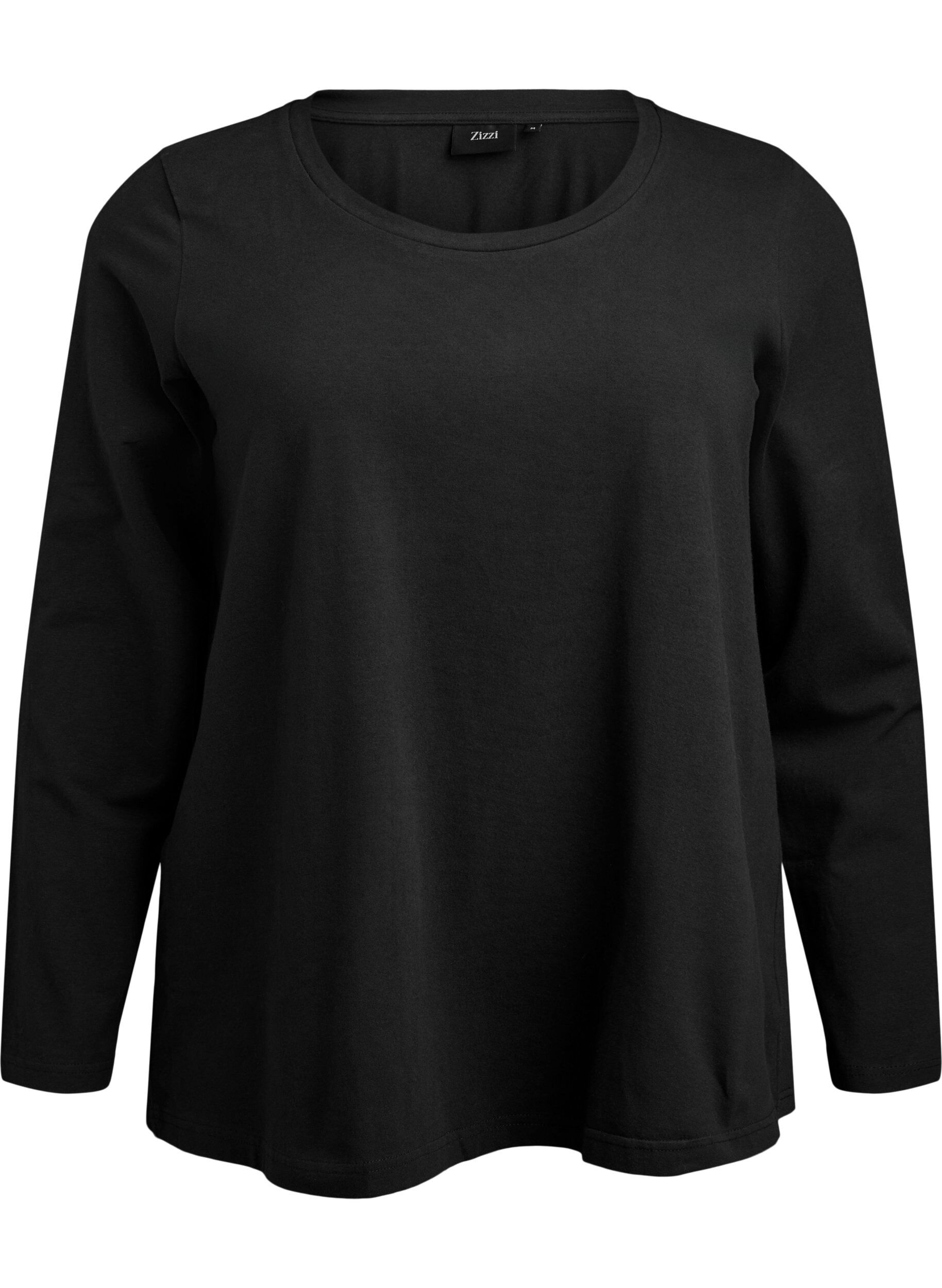 Basic jerseyblouse met lange mouwen
