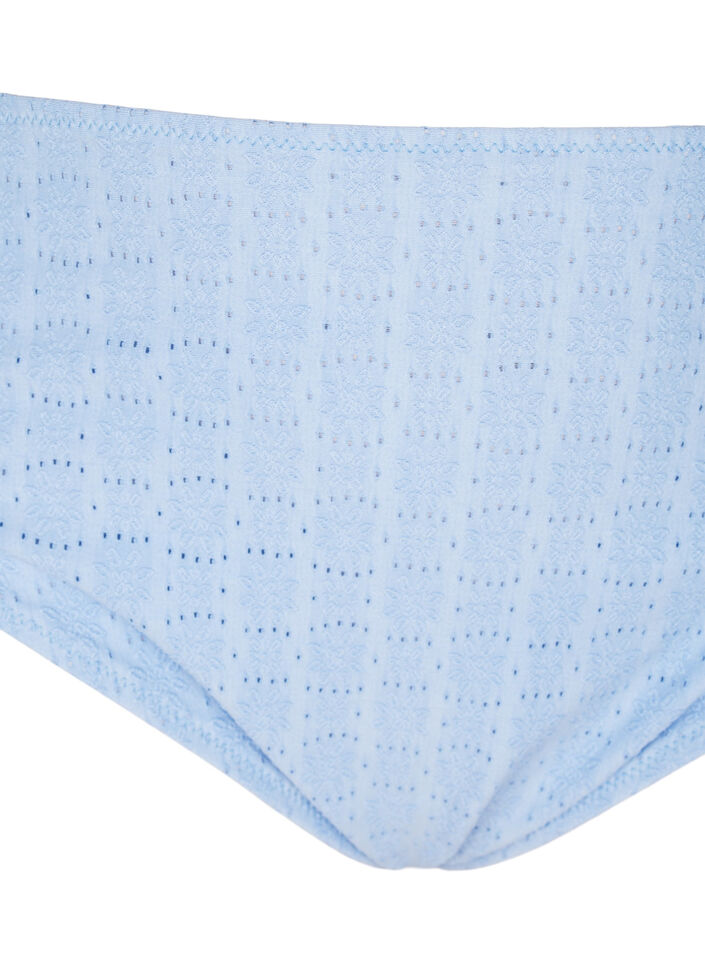 Bikinibroekje met een tai-cut en textuurpatroon, Placid Blue, Packshot