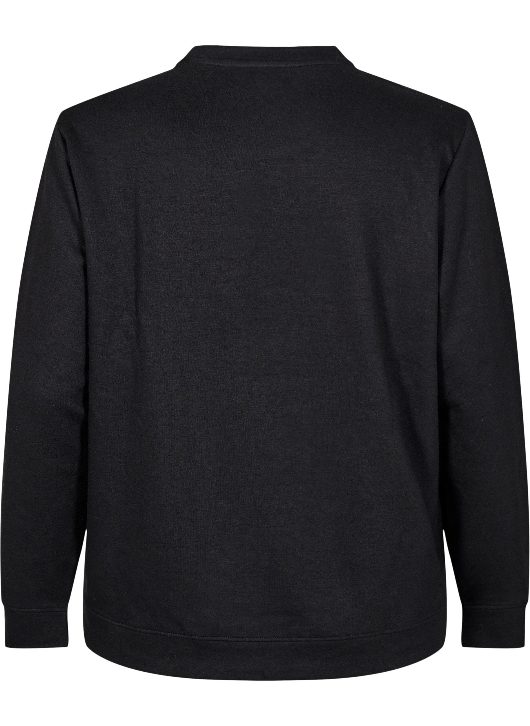 ZizziFLASH - Sweatshirt met ronde hals, Zwart, Packshot image number 1