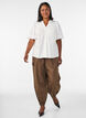 Katoenen blouse met decoratieve banden, Vanille, Model image number 1