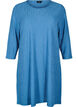Jurk met textuur en 3/4 mouwen, Blauw, Packshot image number 0