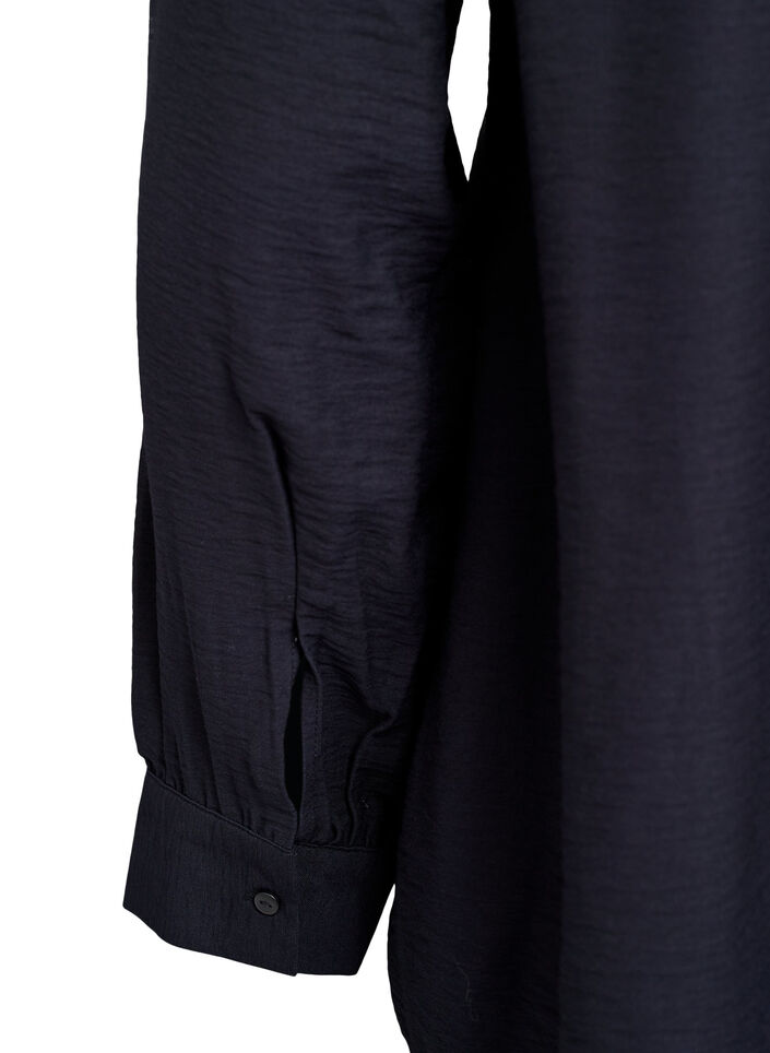 Viscose shirt met A-lijn vorm, Zwart, Packshot image number 3