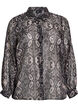 Blouse met lange mouwen en slangenprint, Grijs, Packshot image number 0