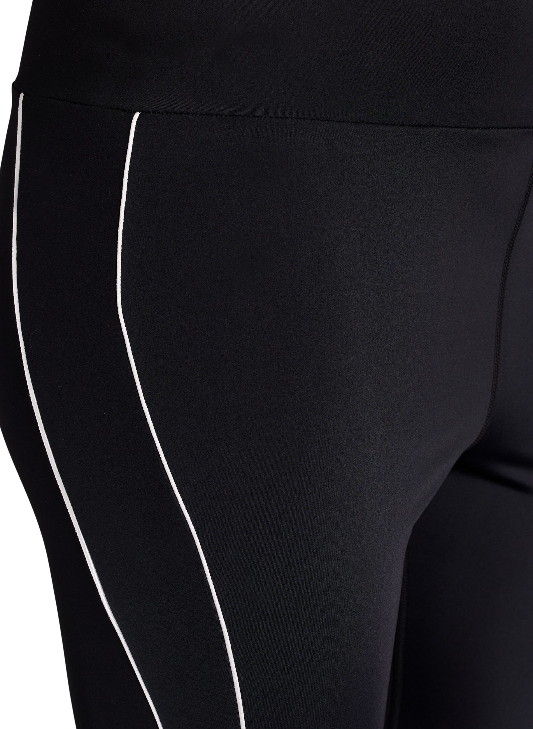 ZizziTrainingpanties 7/8-lengte met sportief contrasterende biezen, Zwart, Packshot image number 2