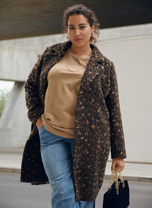 ZizziT-shirt in biologische katoen met een gewassen look, Silver Mink Washed, Image image number 0