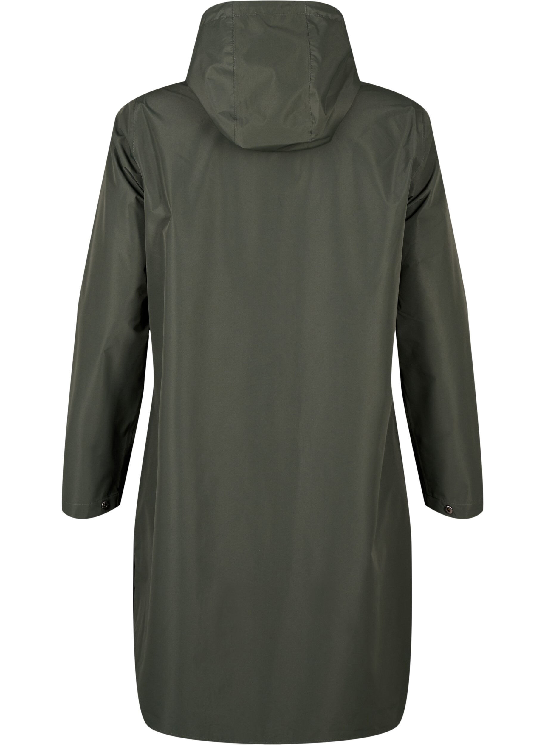 Zizzi Veste de pluie avec poches et capuche, Vert, Packshot image number 1