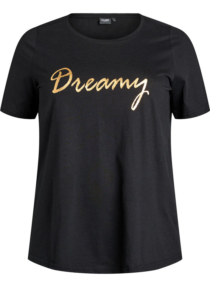 T-shirt met print, Zwart, Packshot image number 0