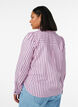 Gestreept shirt met een klassieke kraag en lange mouwen, Roze, Model image number 2