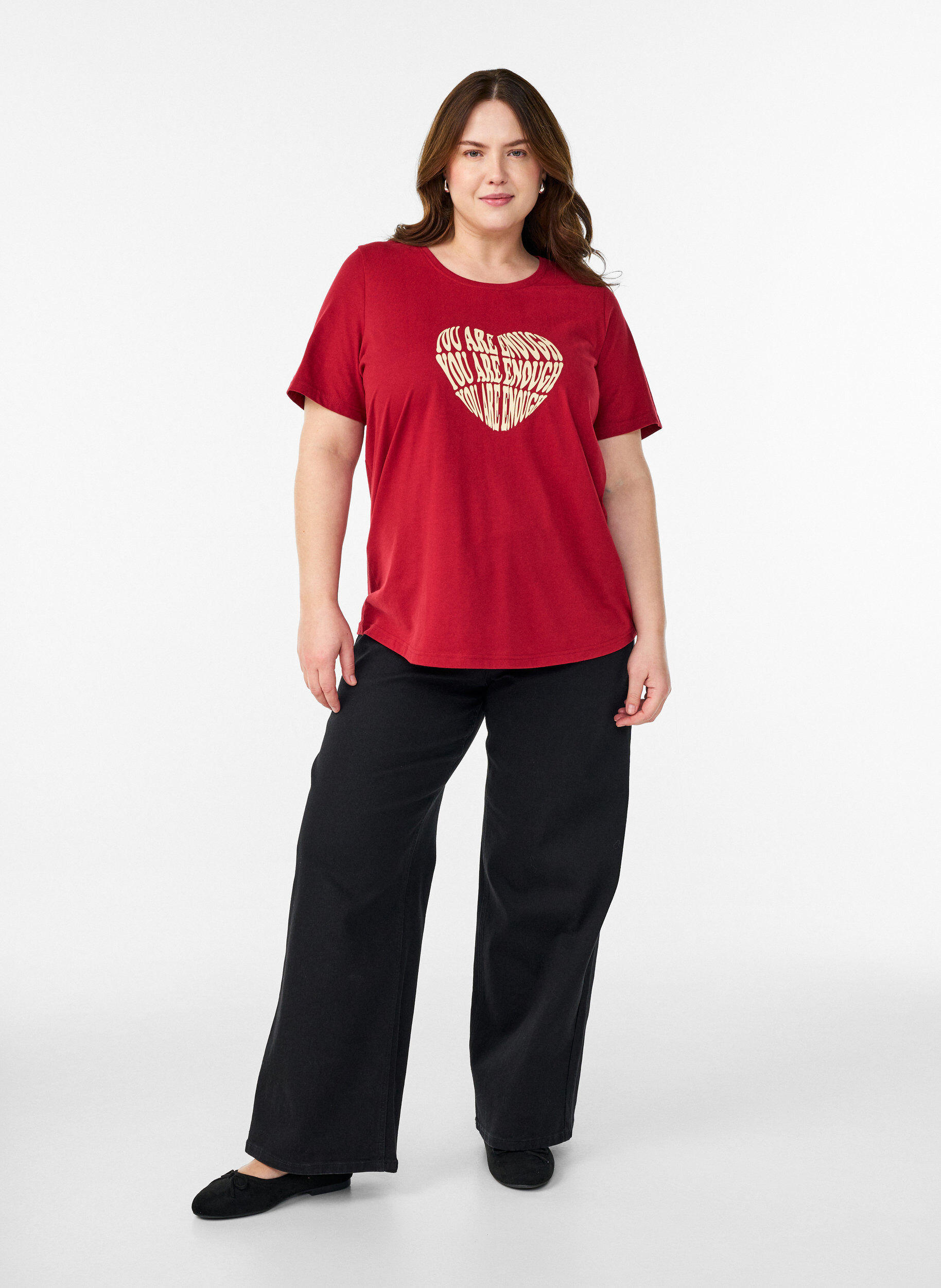 ZizziT-shirt met print, Rood, Model image number 1