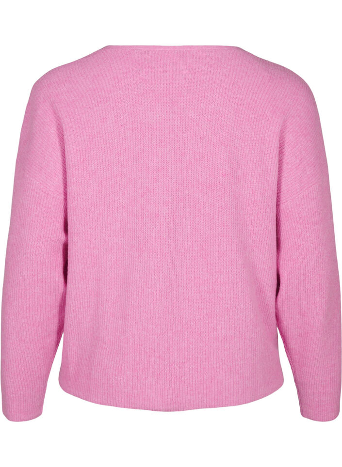 Gebreide cardigan met strikceintuur, Begonia Pink Mel., Packshot
