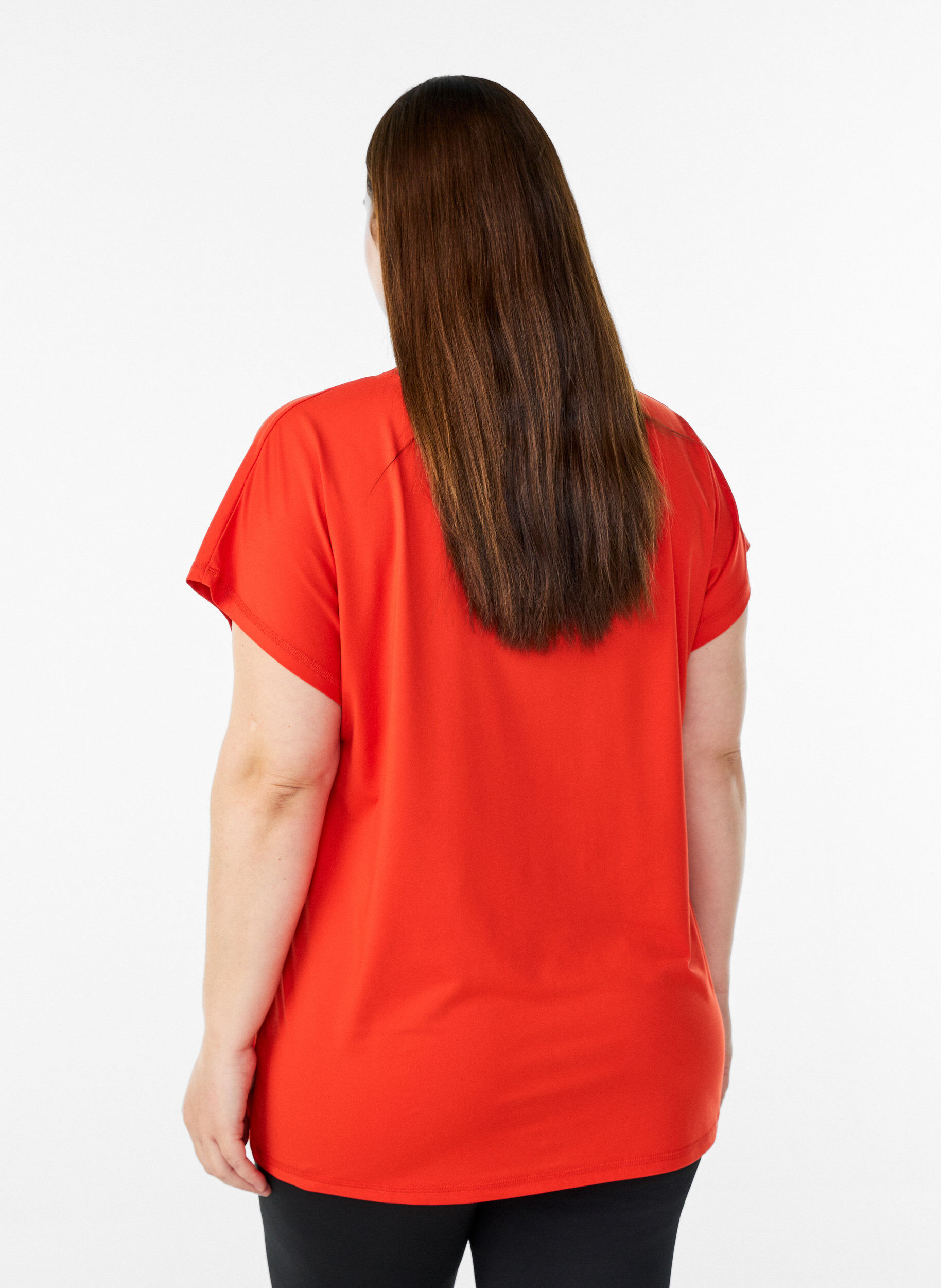 ZizziEffen gekleurd trainingsshirt, Oranje, Model image number 2