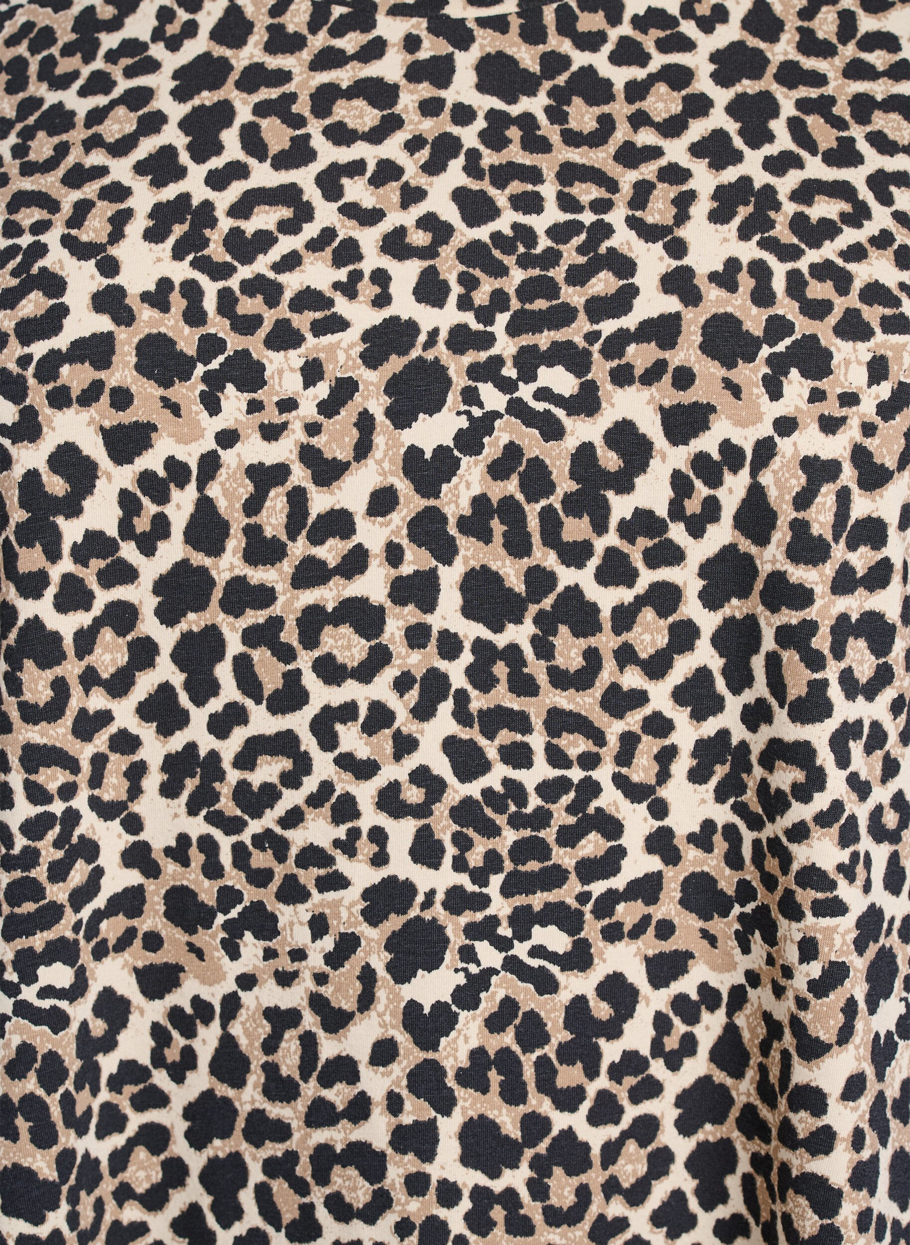 ZizziKort T-shirtjurkje van katoenen jersey, Bruin, Packshot image number 2