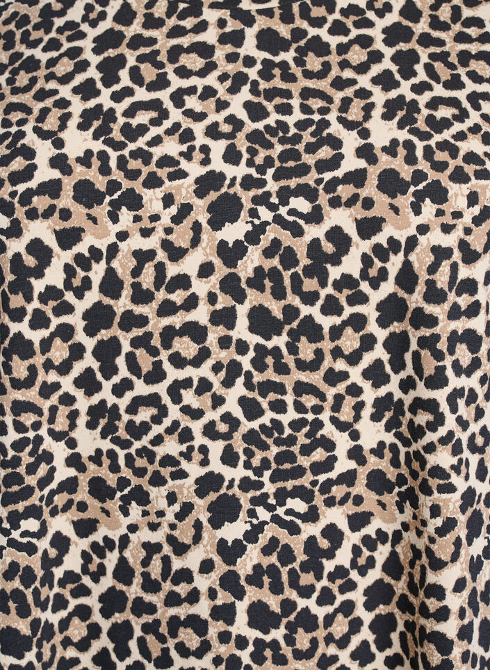 Kort T-shirtjurkje van katoenen jersey, Bruin, Packshot image number 2