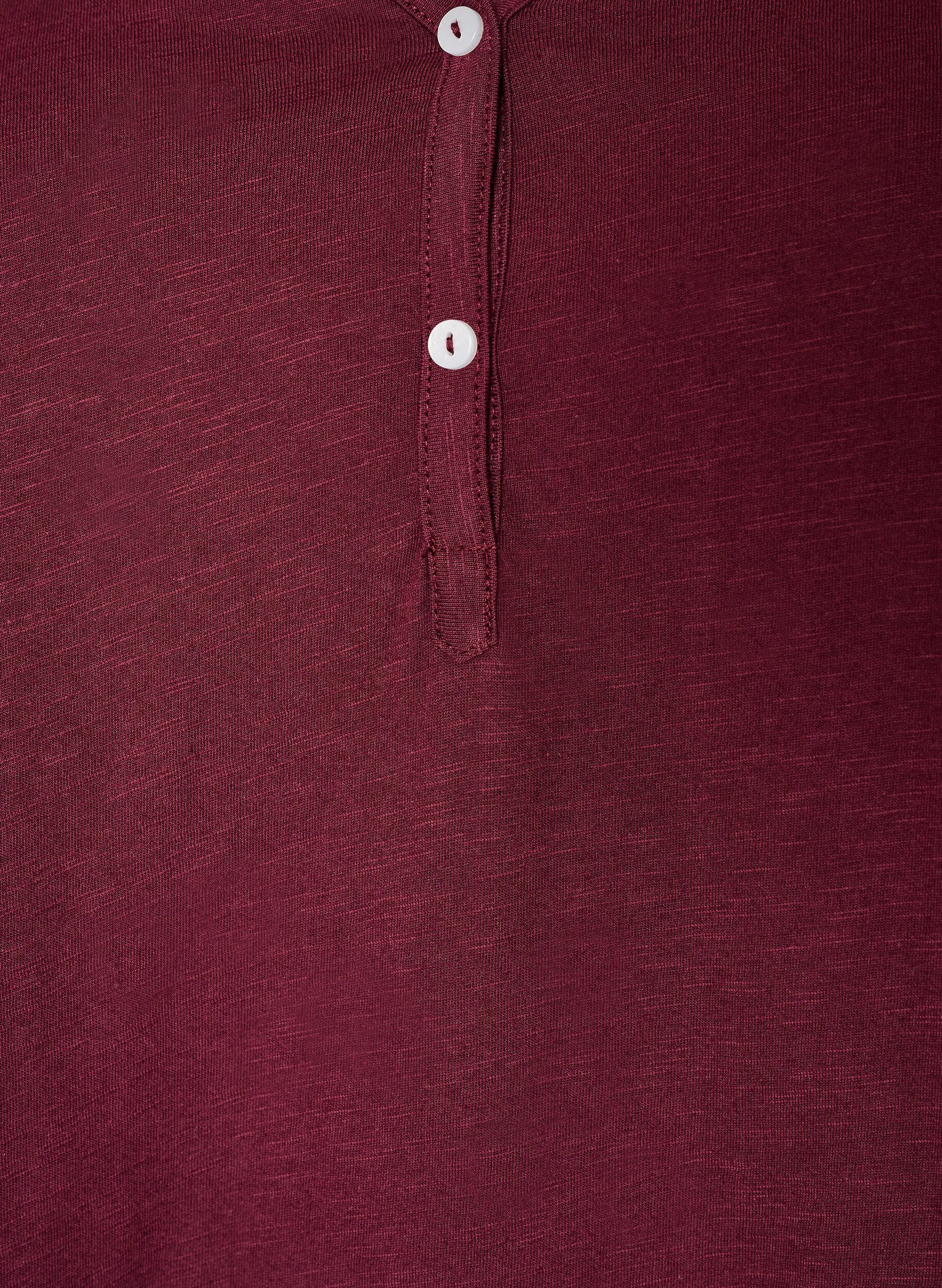 ZizziT-shirt met knoopdetail, Donker Bordeaux, Packshot image number 2